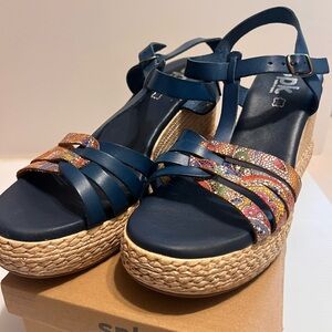 Splendid Blue Wedges with Espadrille Base